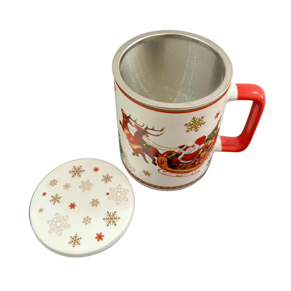 Caneca de Porcelana com Filtro Inox