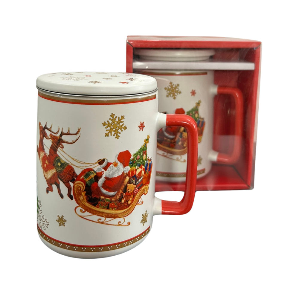 Caneca de Porcelana com Filtro Inox